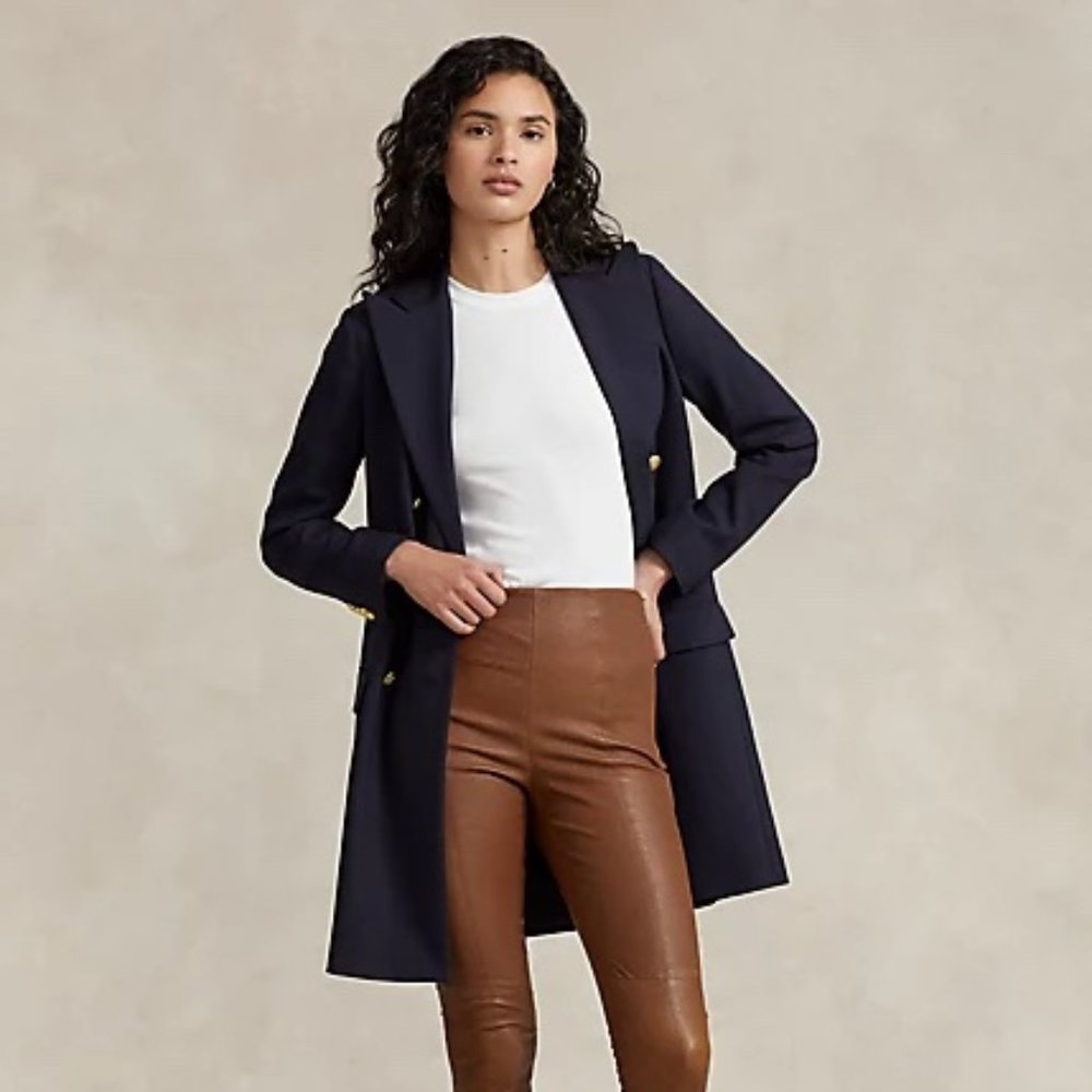 Polo Ralph Lauren Skinny Side-Zip Leather Pant- 4- LIKE NEW